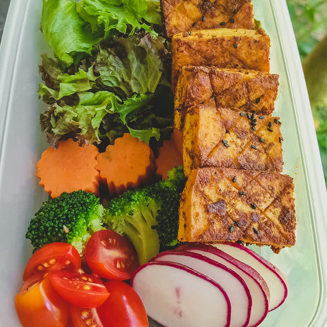Tofu Satay with Salad