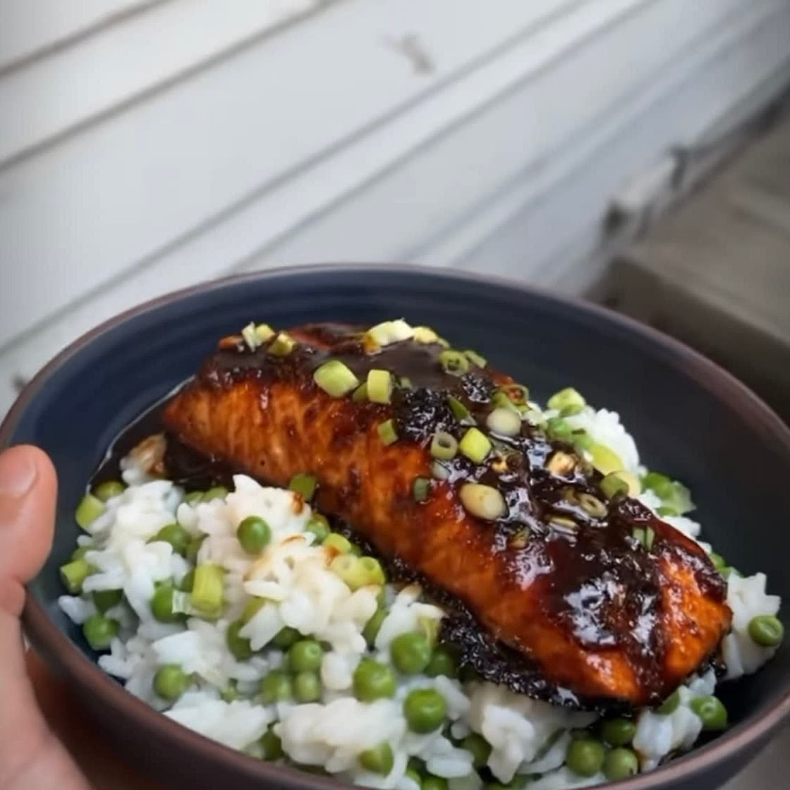 Salmon and veg rice