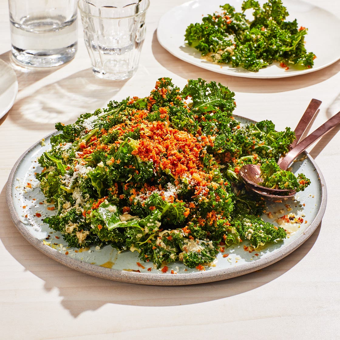 Kale Caesar Salad With Lemony Breadcrumbs