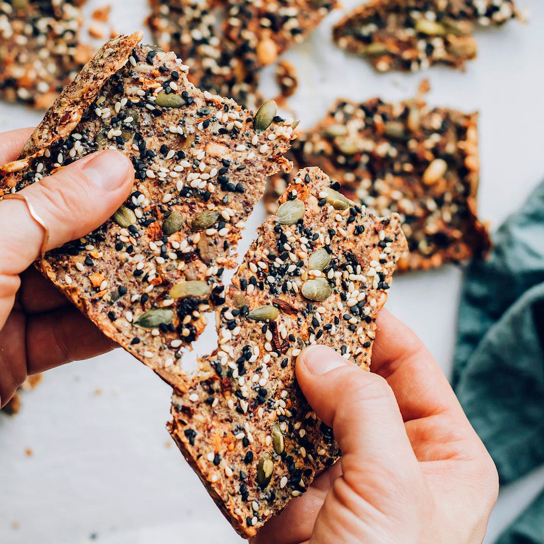 Easy Seed Crackers with Everything Bagel Seasoning