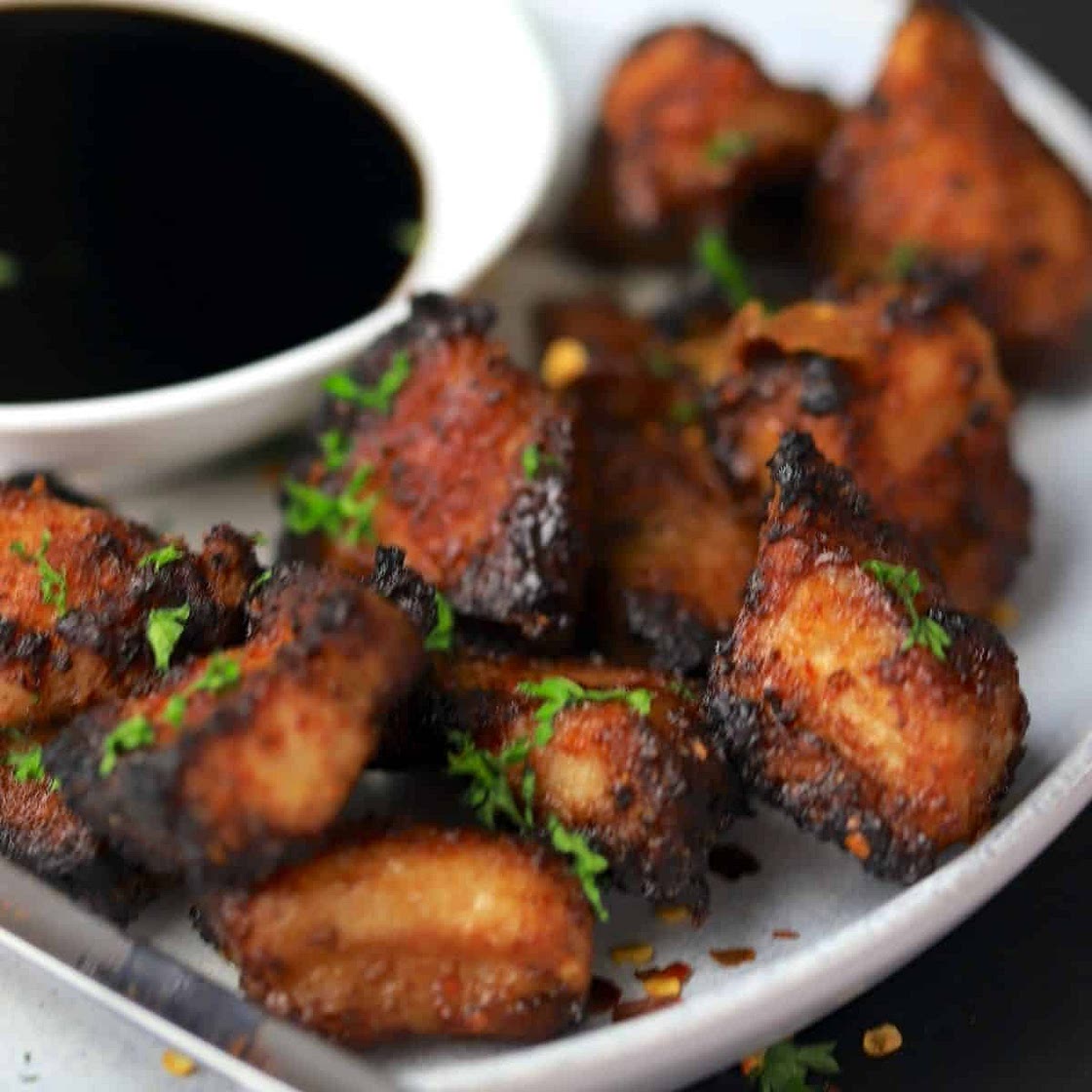 Keto Air Fryer Pork Belly Bites