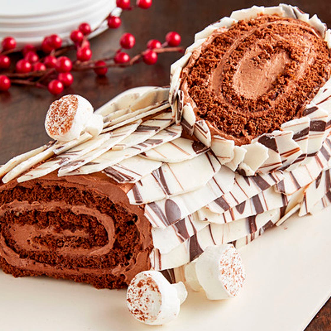 Chocolate Yule Log Cake