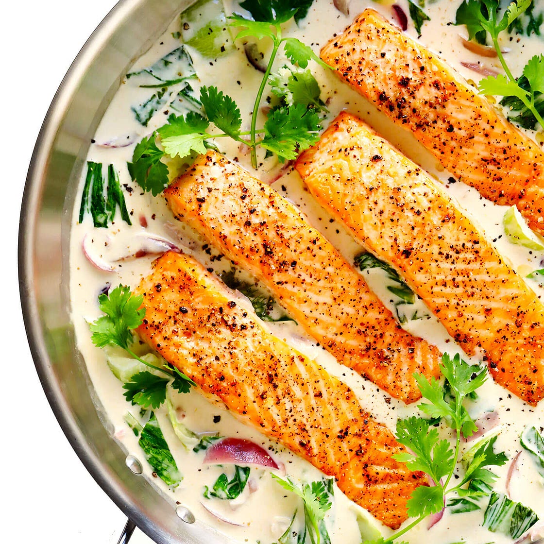 Green Salmon Curry