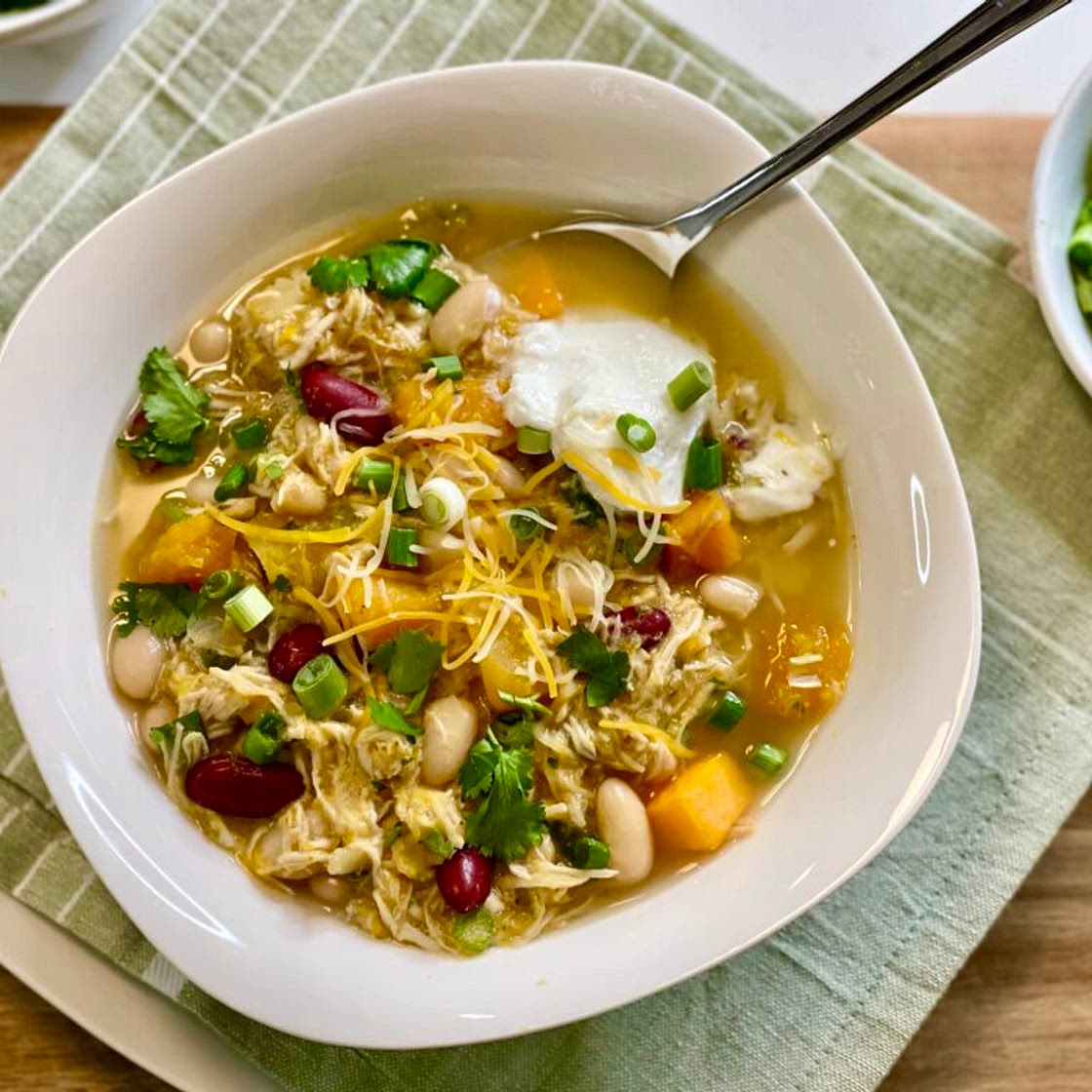 Slow Cooker Salsa Verde Chicken Chili - Joy Bauer