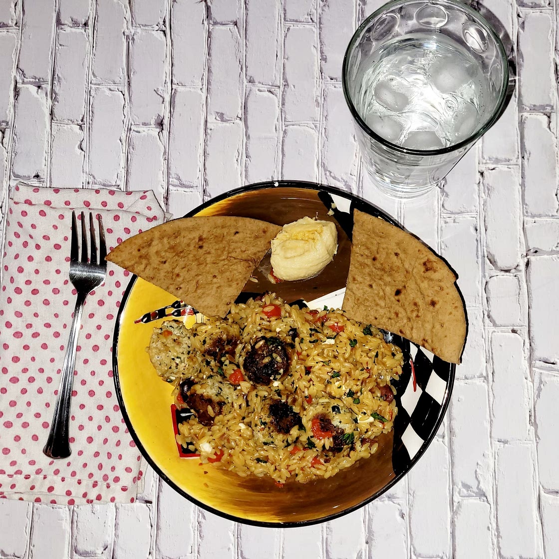 Greek Meatballs and Orzo Skillet
