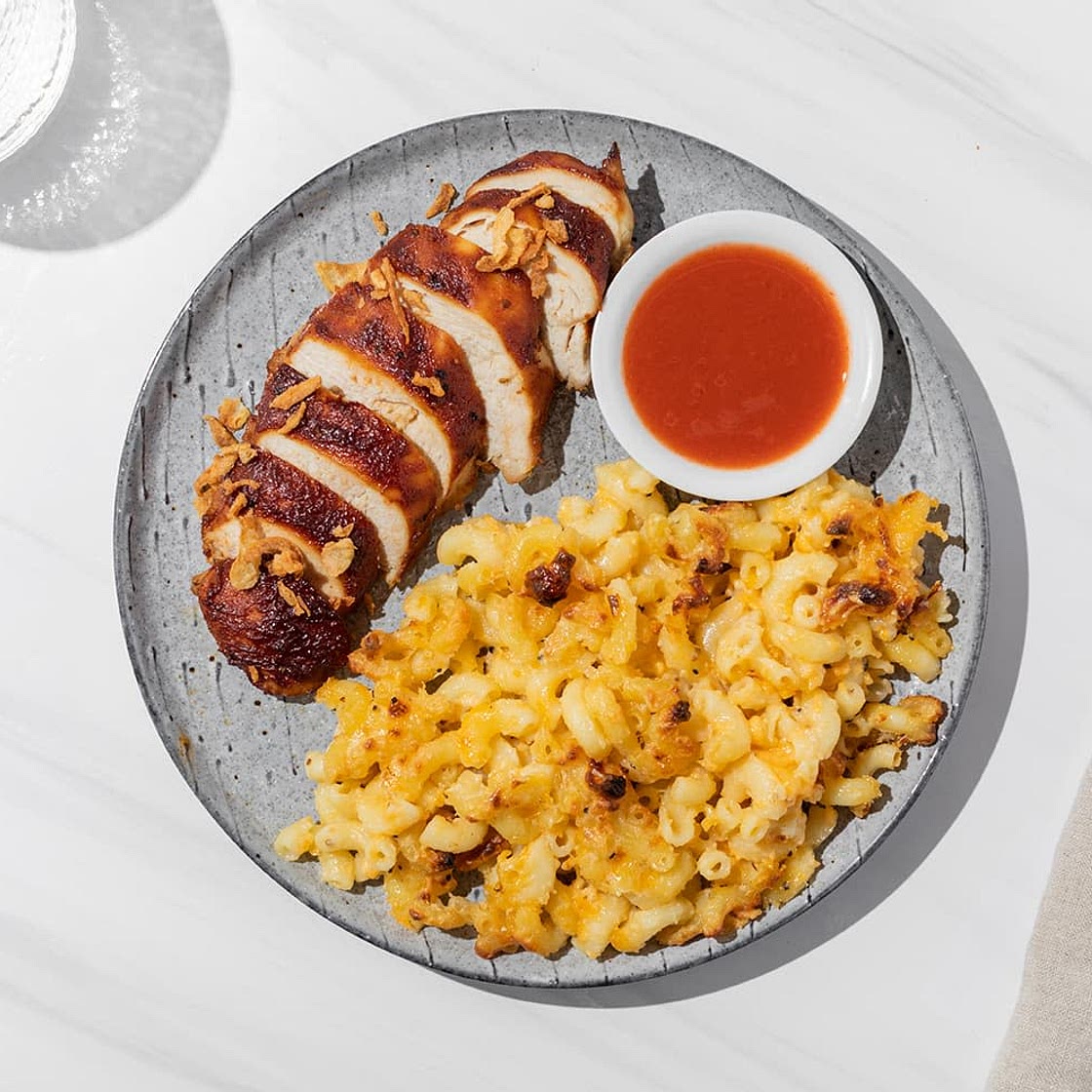 BBQ Chicken Breast with Mac & Cheese