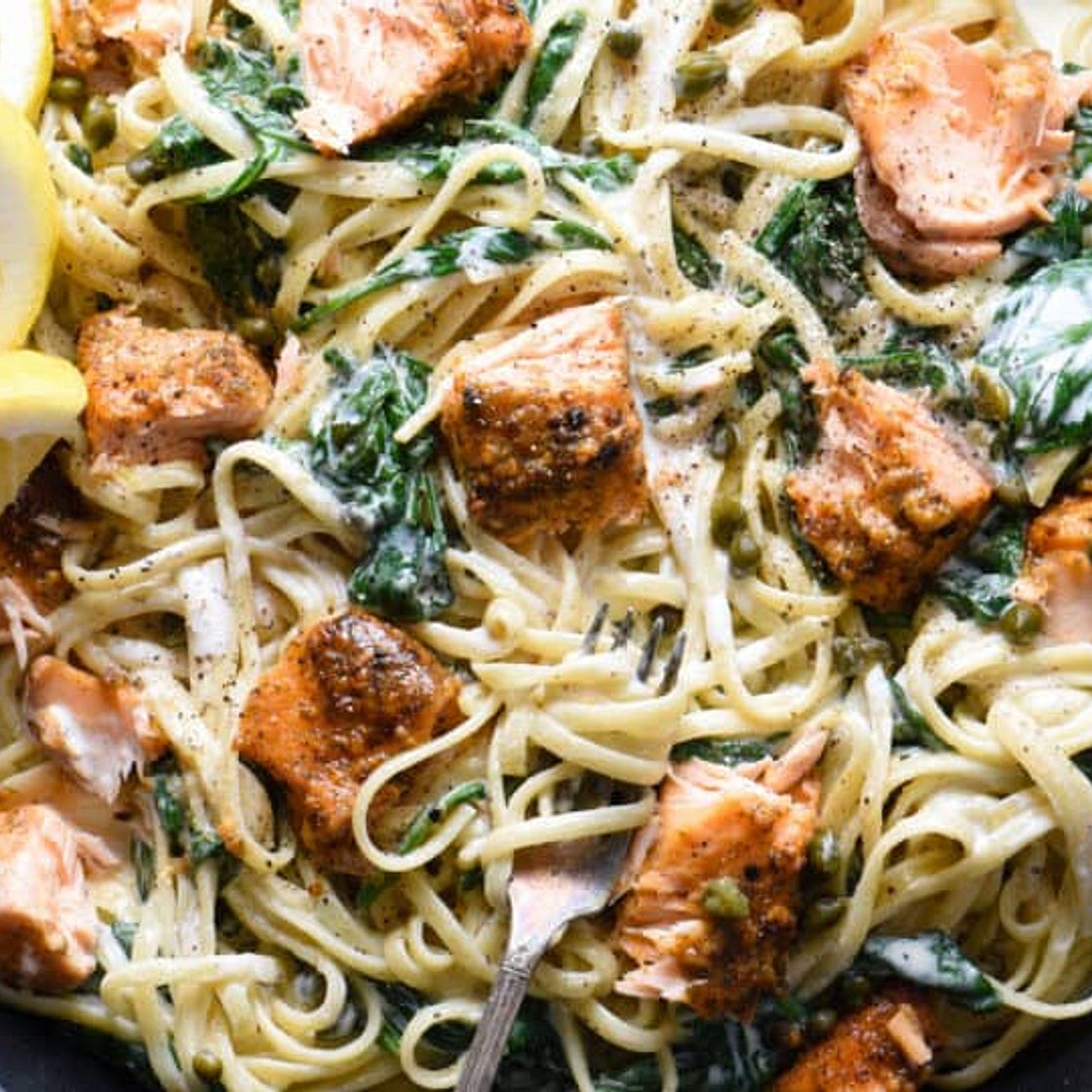 Creamy Salmon Pasta with Spinach