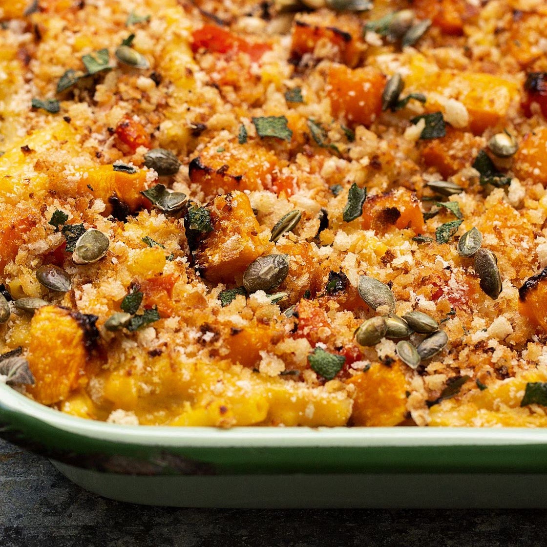 CREAMY BUTTERNUT SQUASH PASTA BAKE RECIPE - TOM KERRIDGE