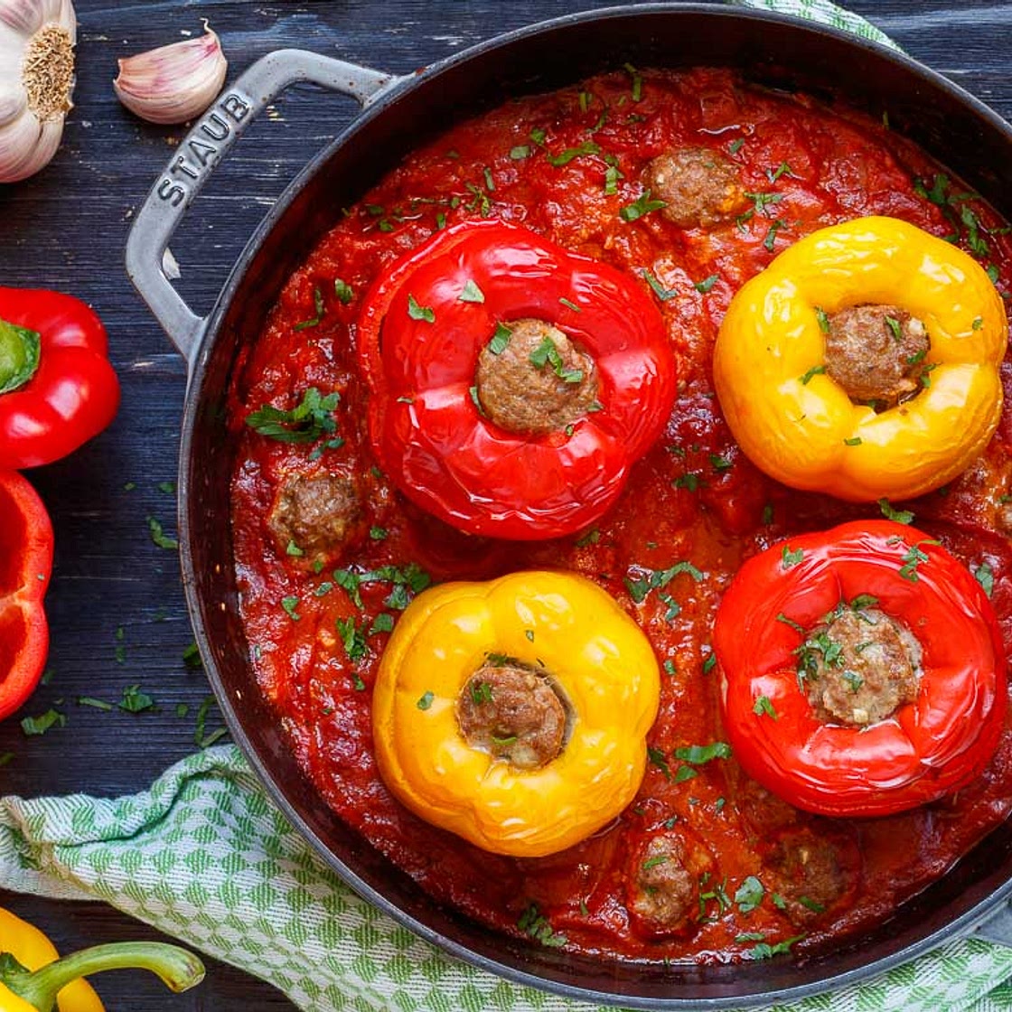Gefüllte Paprika mit Hackfleisch