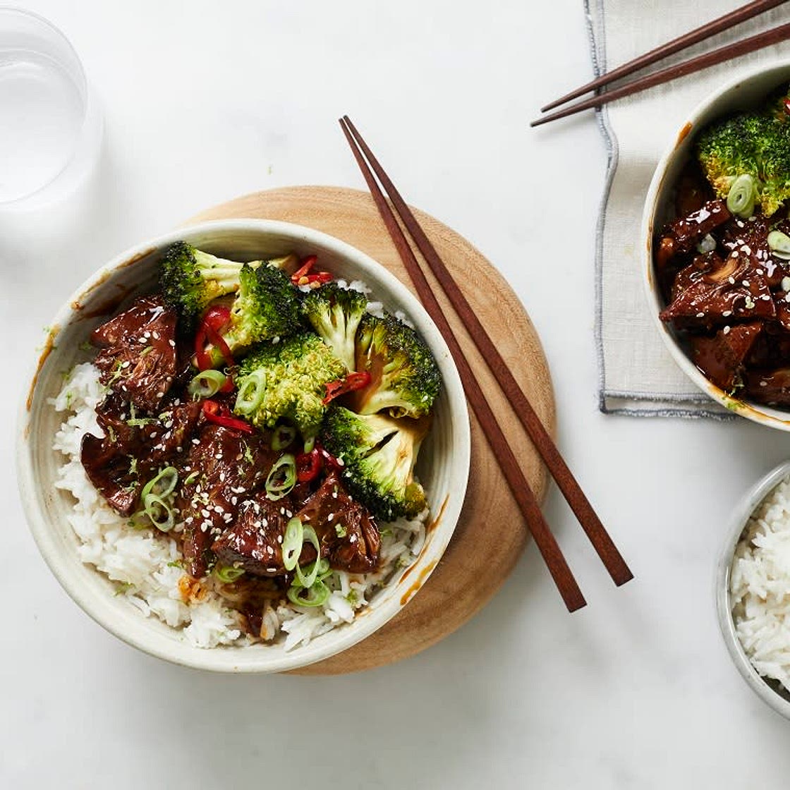 Teriyaki jackfruit and Chinese broccoli