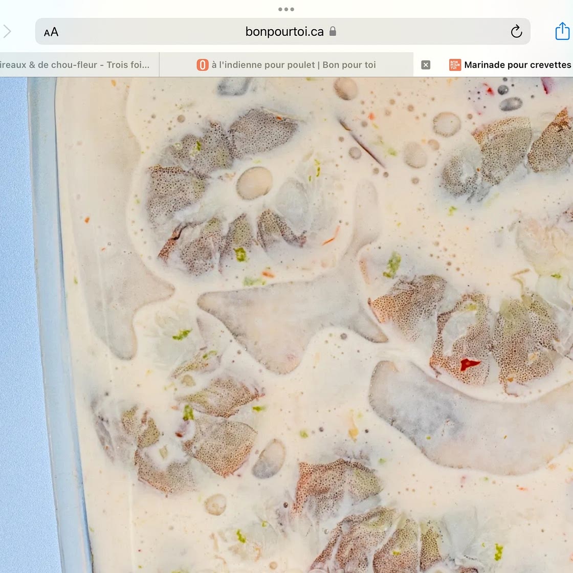 Marinades pour crevettes 
