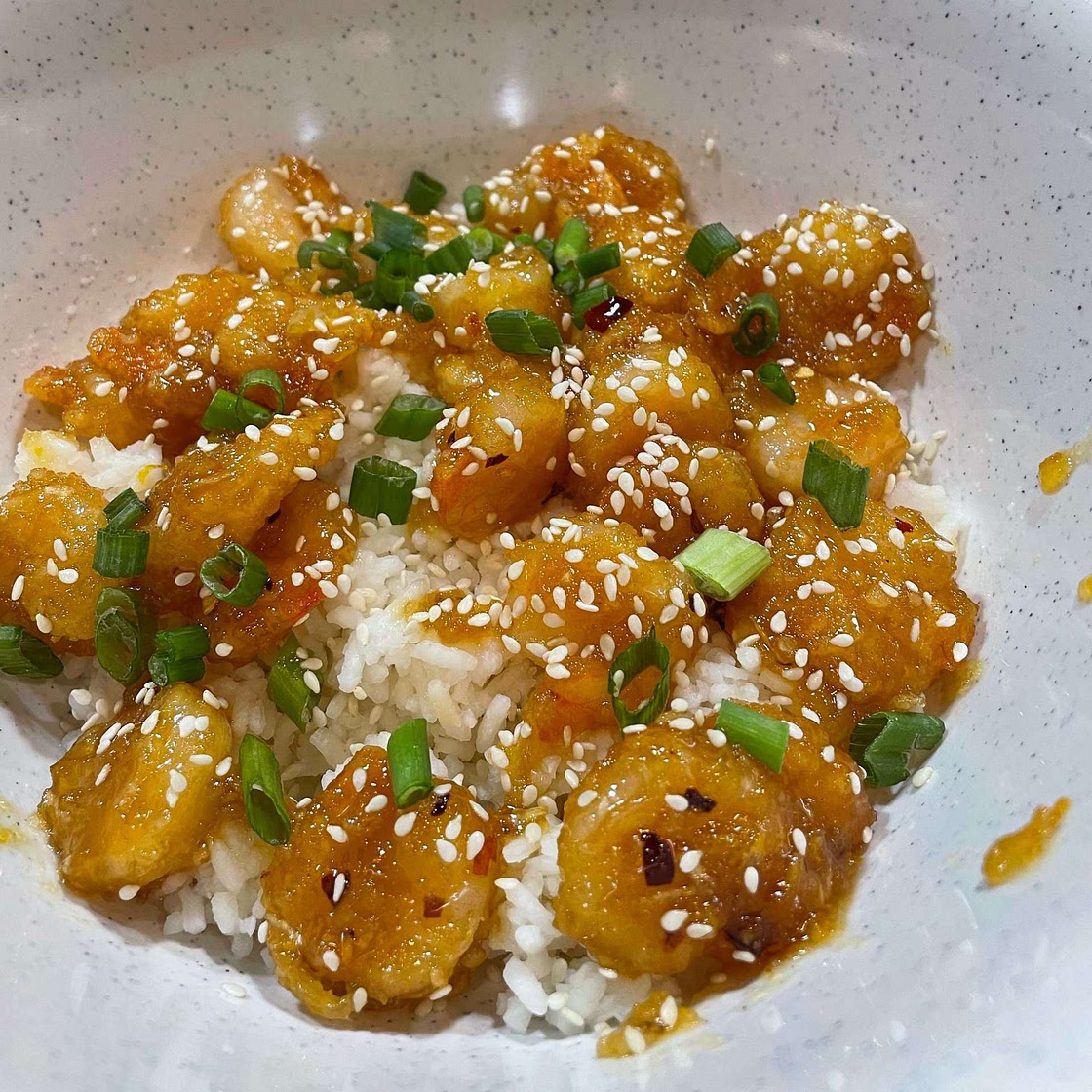 Honey Orange Firecracker Shrimp