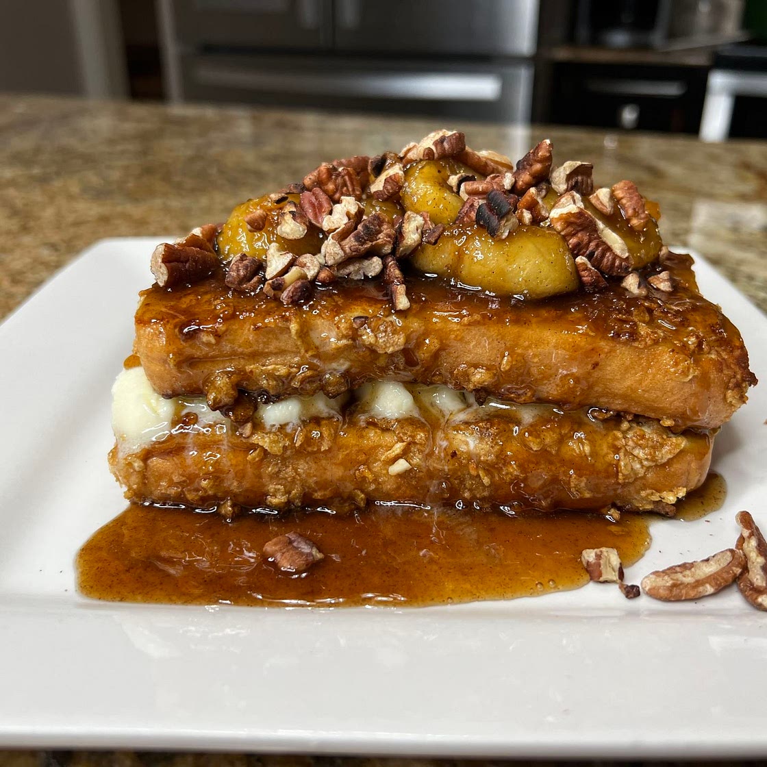 Mascarpone stuffed French toast