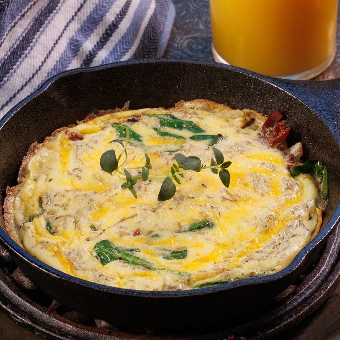 Spinach and Bacon Frittata For One