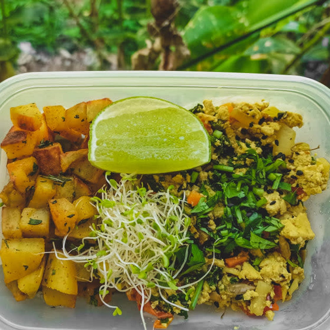Tofu Scramble with Roasted Sweet Potatoes