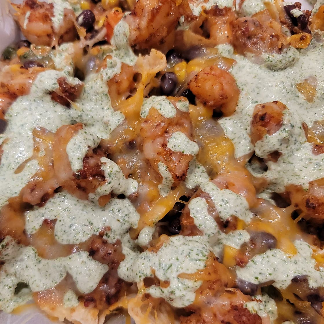 Shrimp and Chorizo nachos