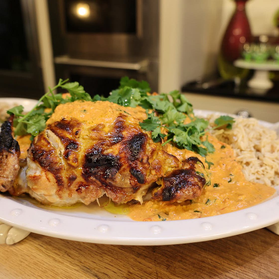 Spatchcocked Roast Indian Chicken with Pilaff Rice - James Martin Chef