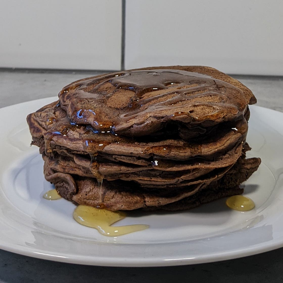 Vegan Chocolate Protein Pancakes