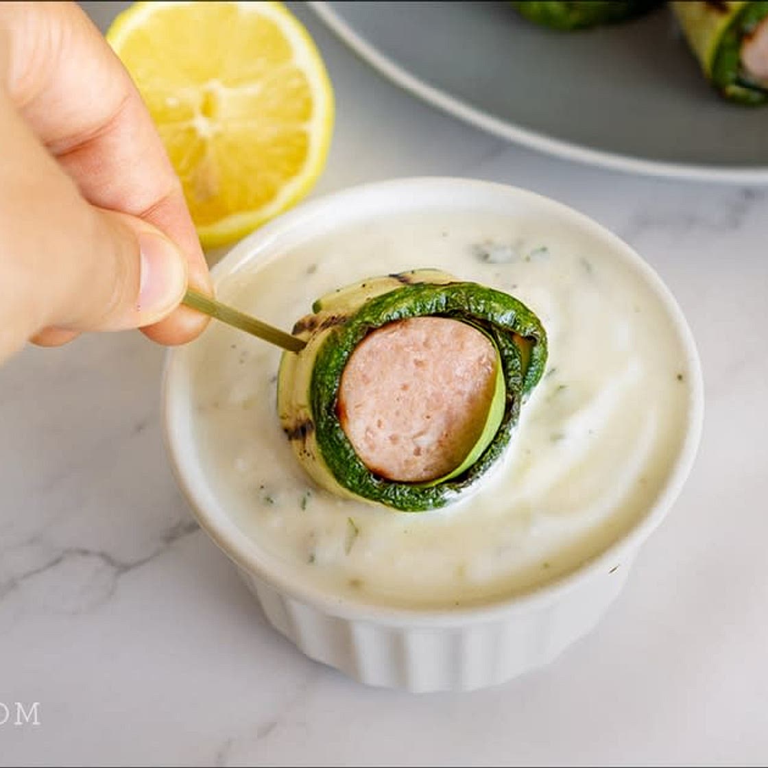 Zucchini-Wrapped Sausage Bites