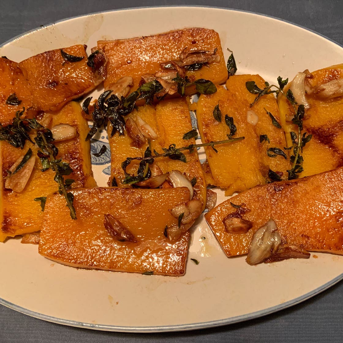 Simple Butternut Squash Steaks with Garlic Butter