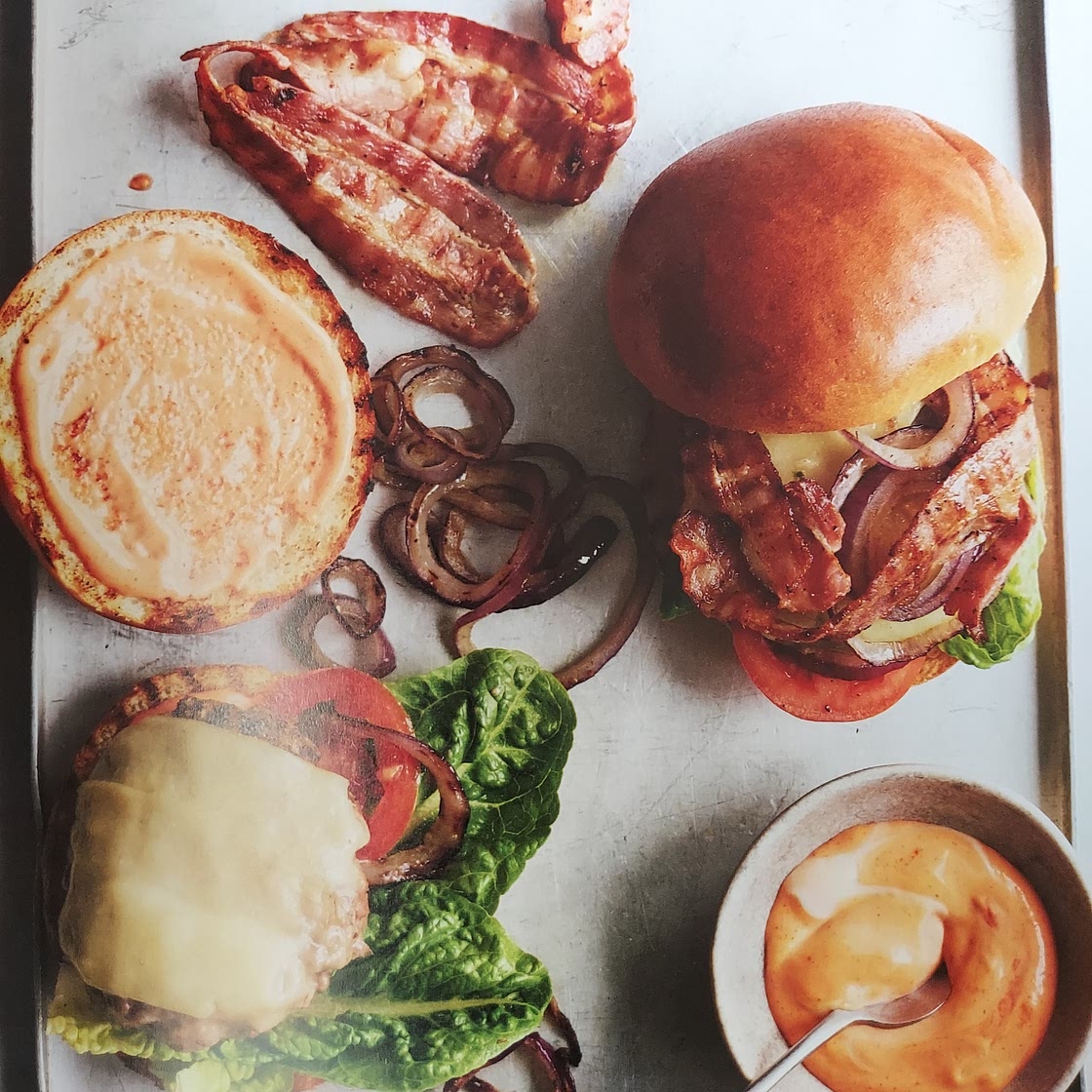 Bacon Cheeseburger with Sriracha Mayonnaise