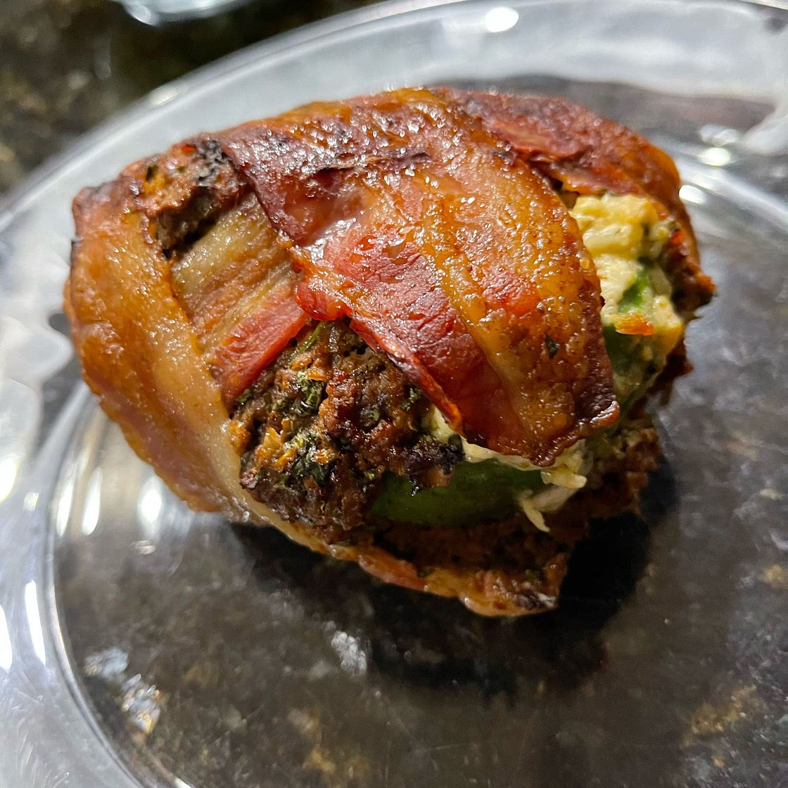 Bacon-Wrapped Avocado Burger Bombs