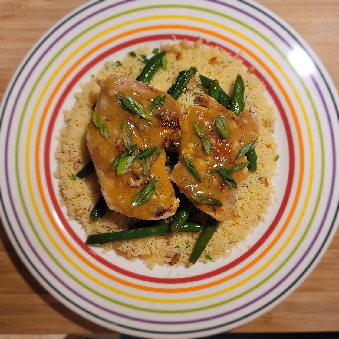 Champagne Glazed Chicken With Couscous and Green Beans