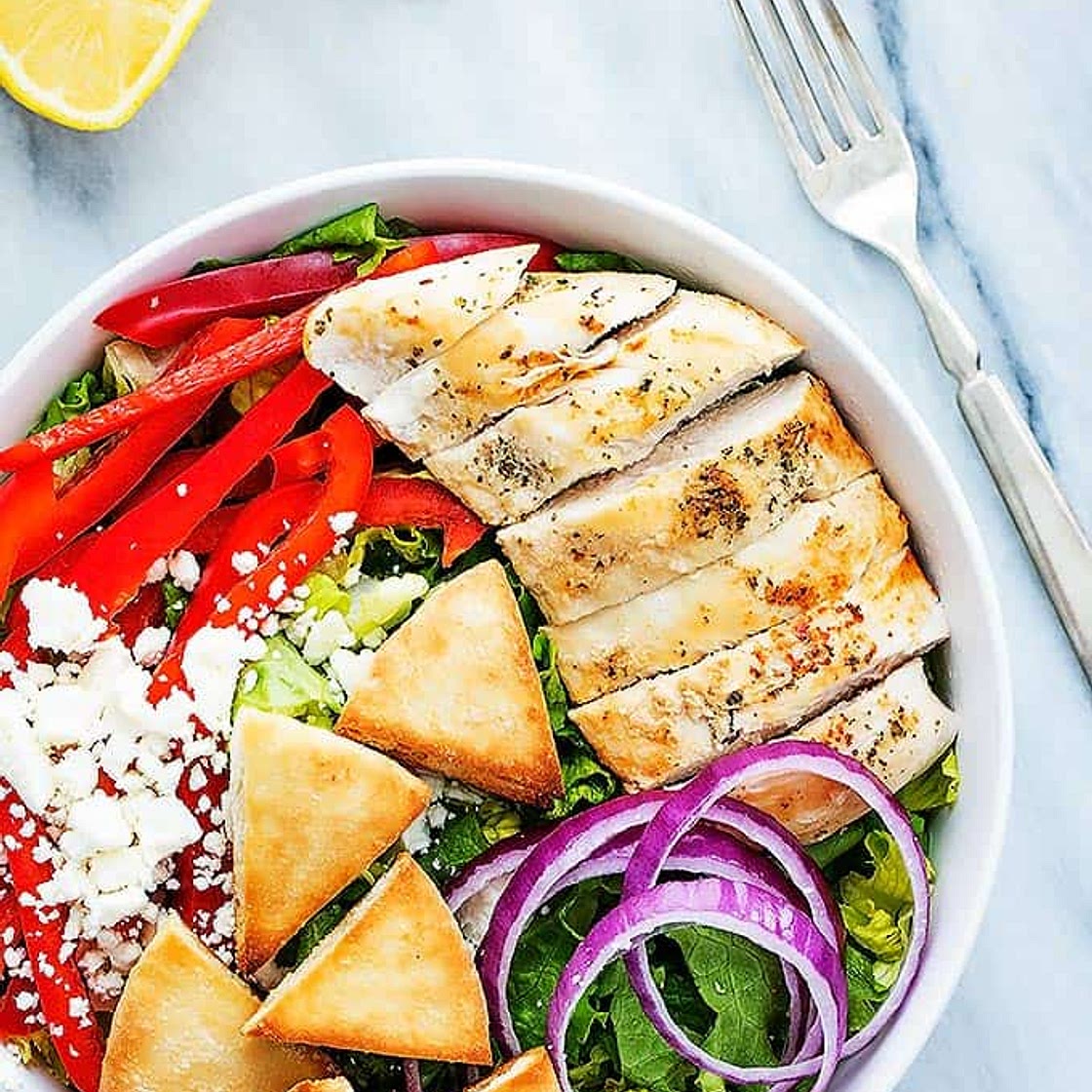 Chicken Gyro Salad with Tzatziki Dressing