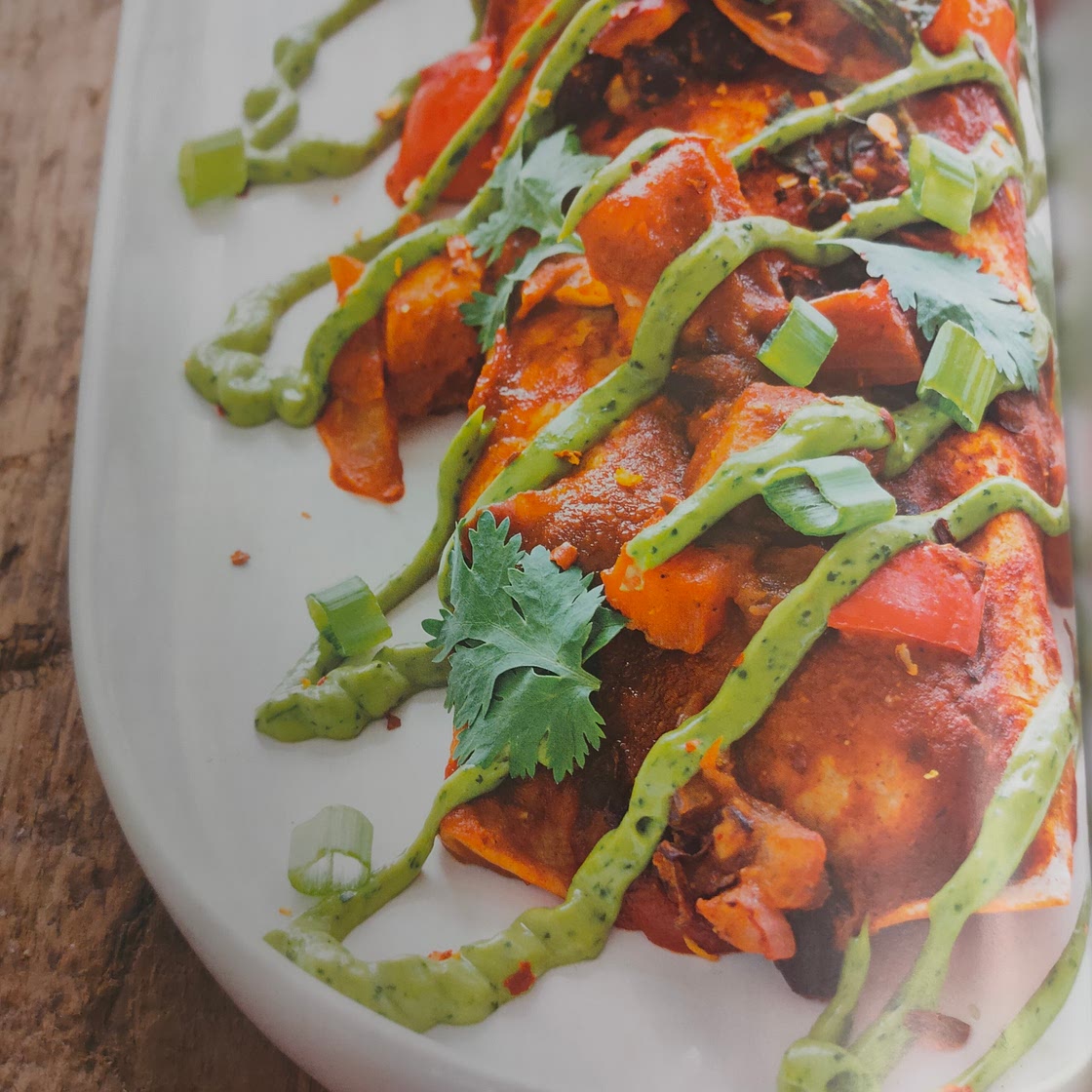 Sweet potato and black bean enchiladas