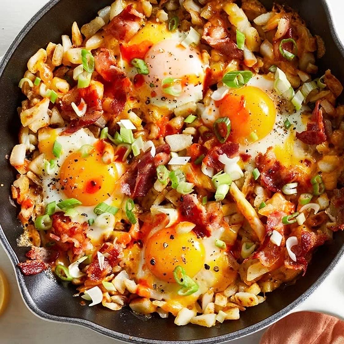 Hashbrown, Egg, Ham & Veggie Scramble