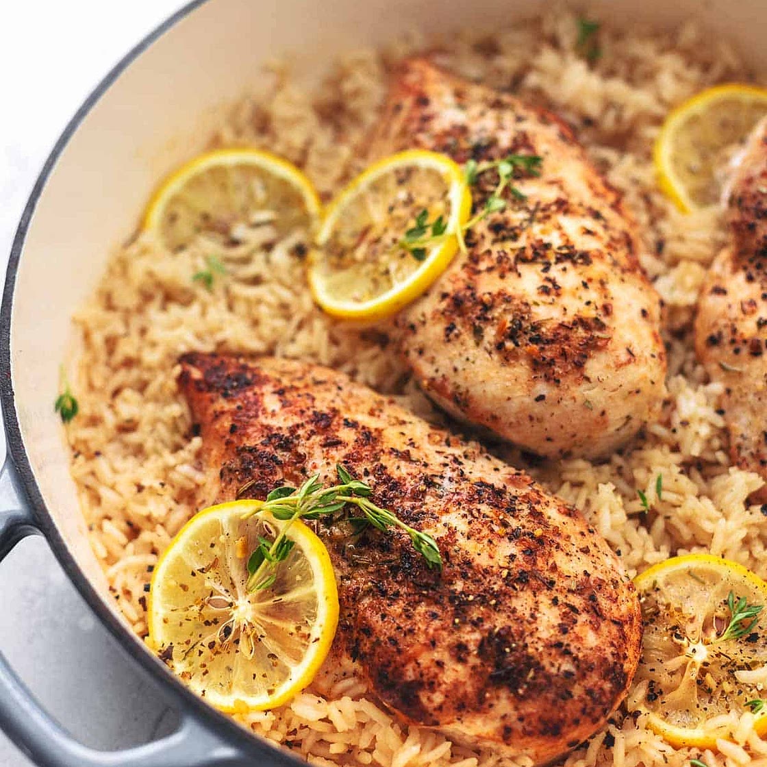 One Pot Lemon Herb Chicken & Rice