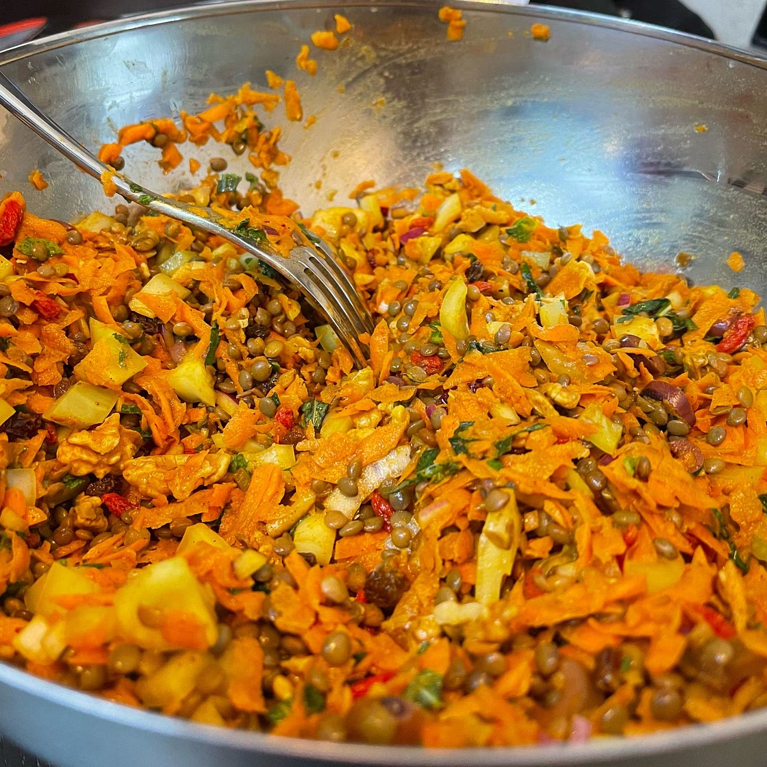 Moroccan Lentil Carrot Salad (Vegan)