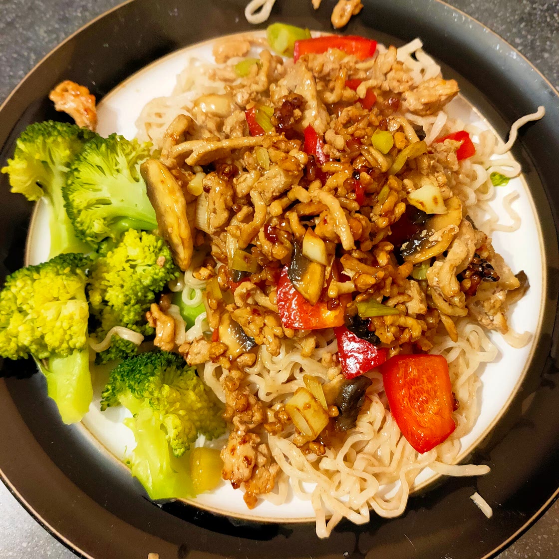 Sticky Pork and Noodles