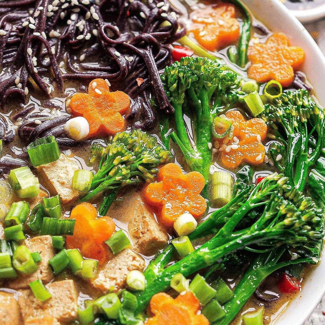 Spicy miso ginger vegetable soup