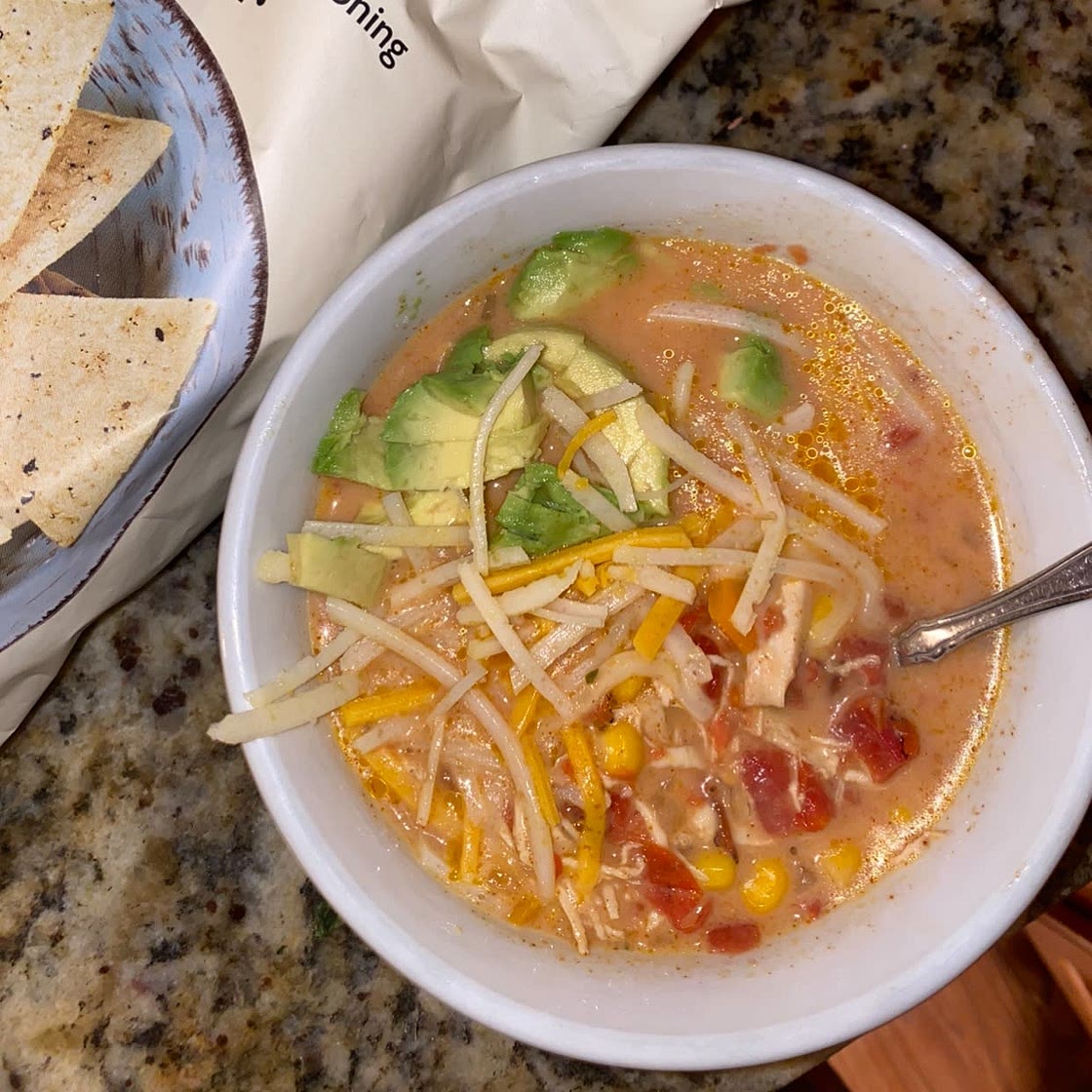 Creamy chicken taco soup