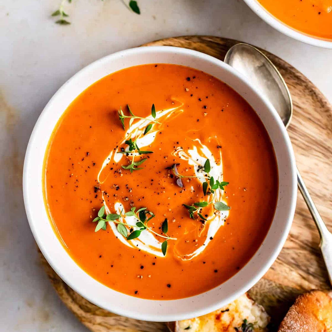 Roasted Butternut Squash and Red Pepper Soup