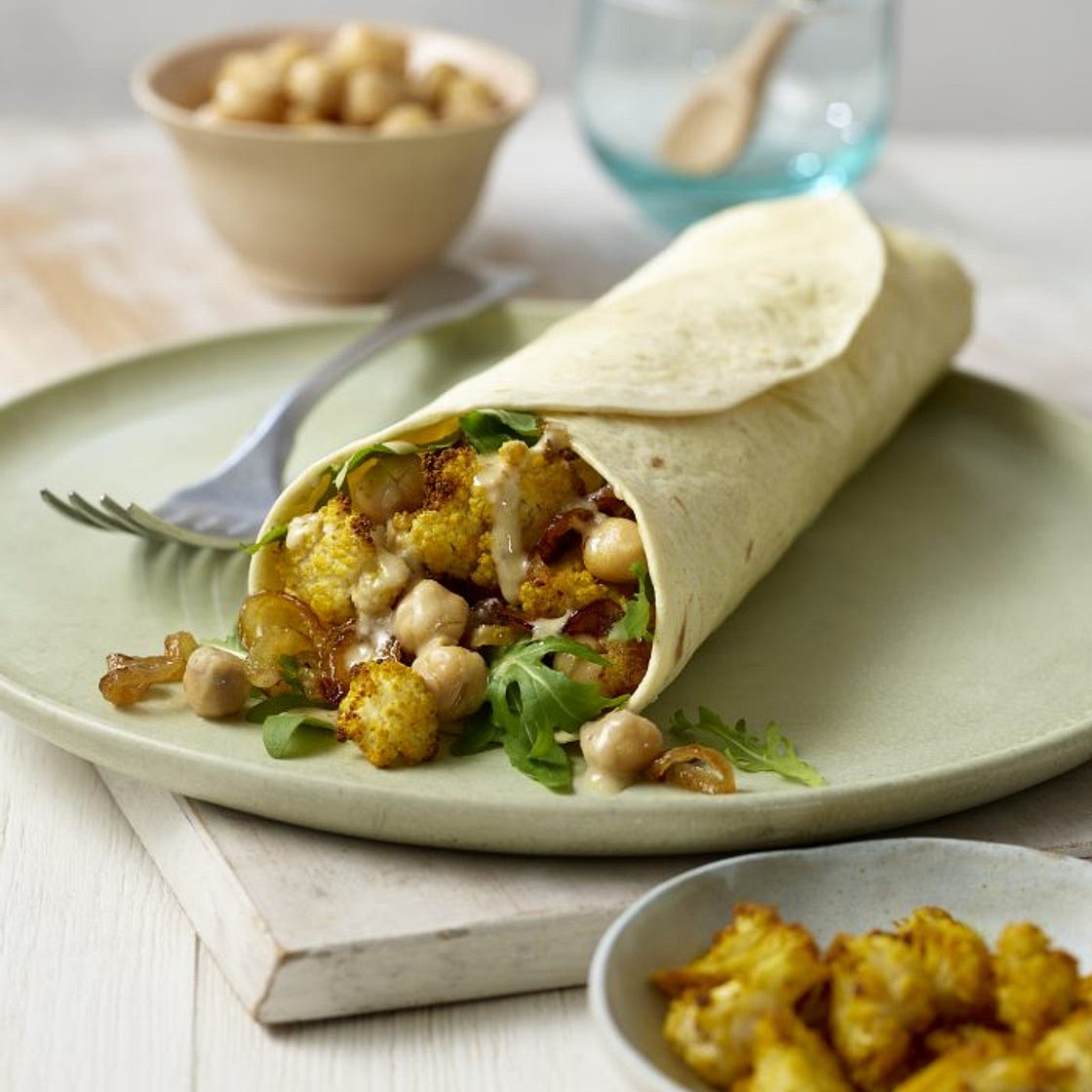 Spiced Cauliflower, Chickpea and Tahini Wrap | Deli Kitchen