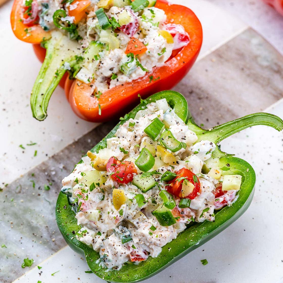 Chicken Salad Stuffed Peppers