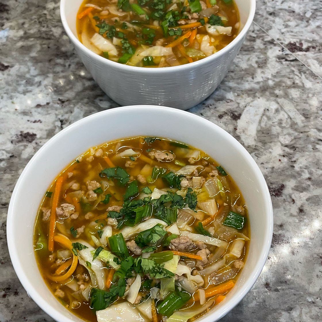 (Paleo, Whole30) Pork Egg Roll in a Bowl SOUP! - SUPER EASY — Bottomless Chef