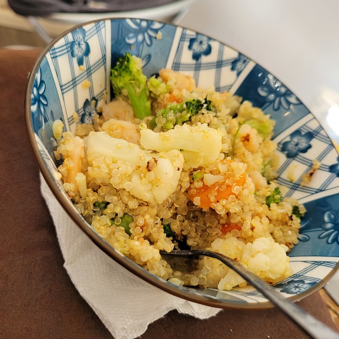 Shrimp and quinoa skillet