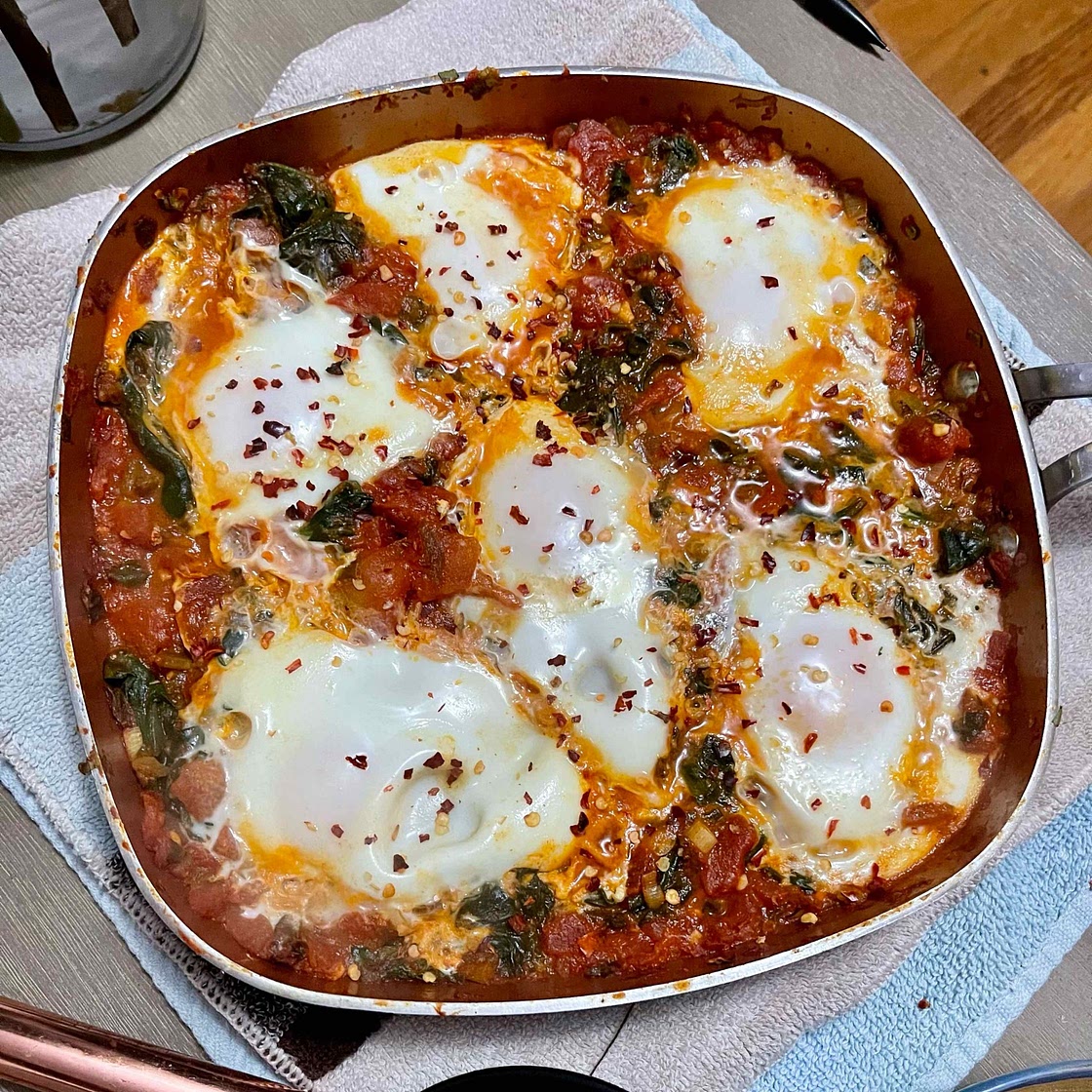 Smoky Spinach Shakshuka · Nadiya Hussain