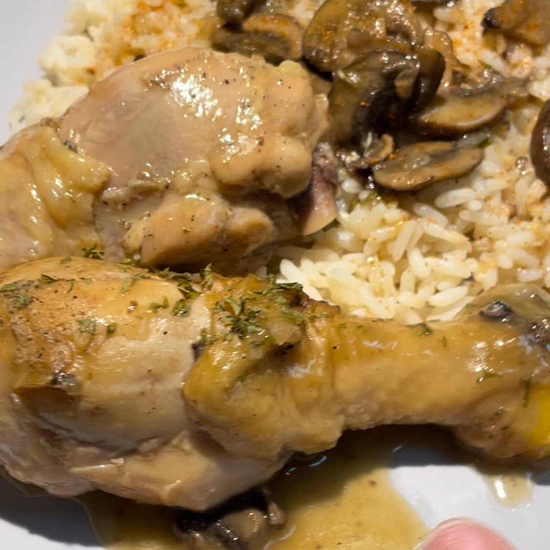 Chicken & Mushroom in Orange Sauce with Rice