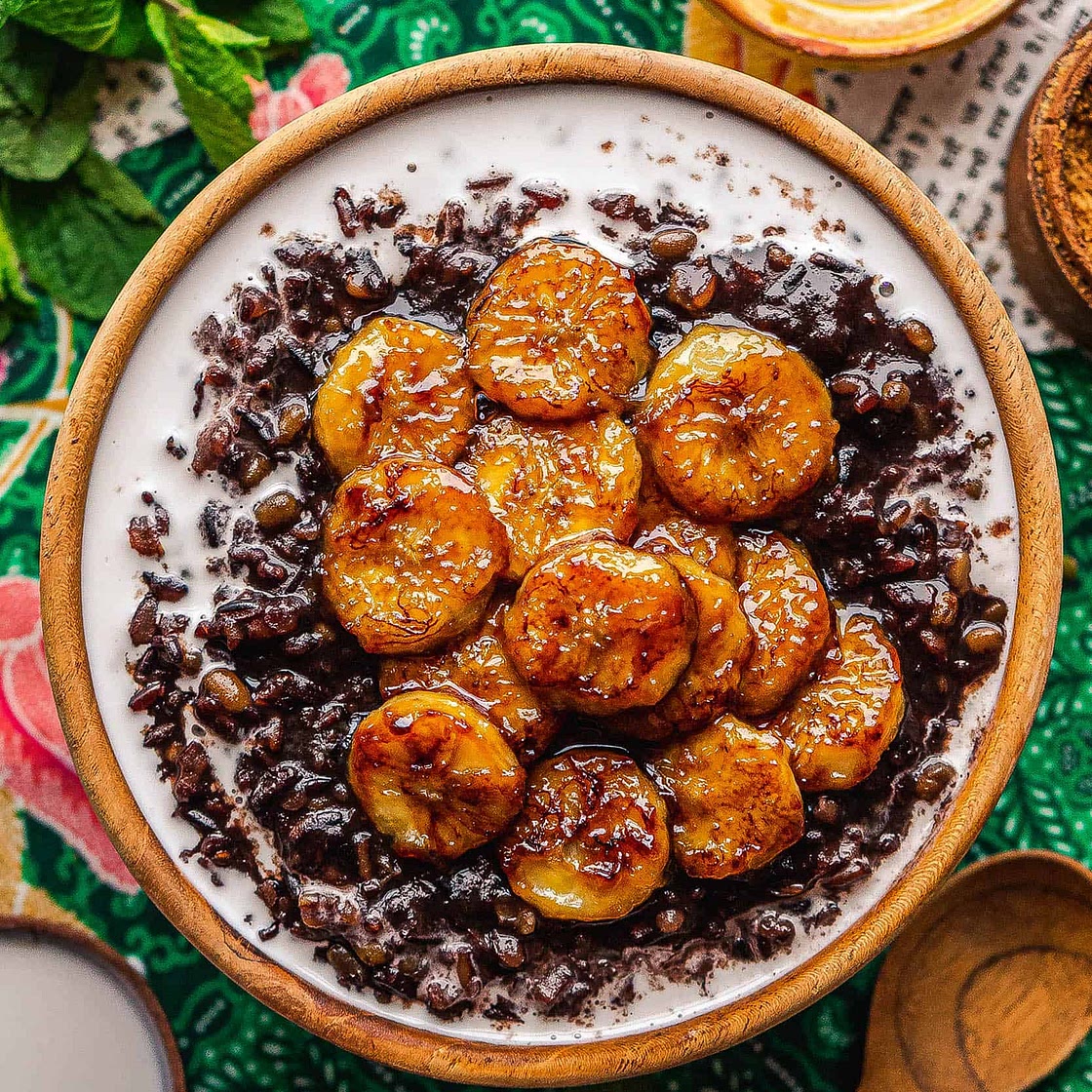 Bubur injin - Indonesian black rice pudding