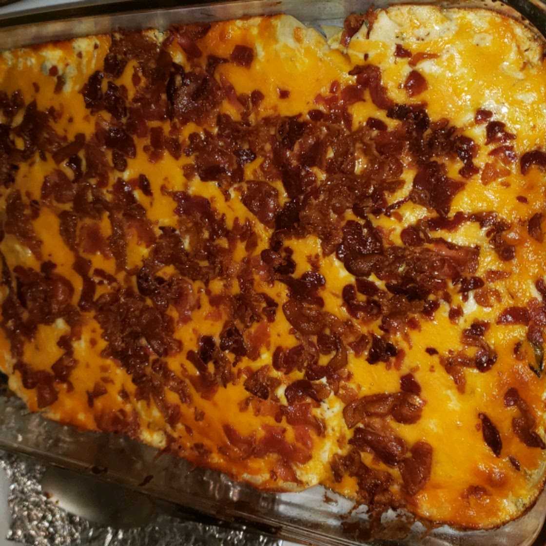 Twice Baked Potato Casserole With Bacon