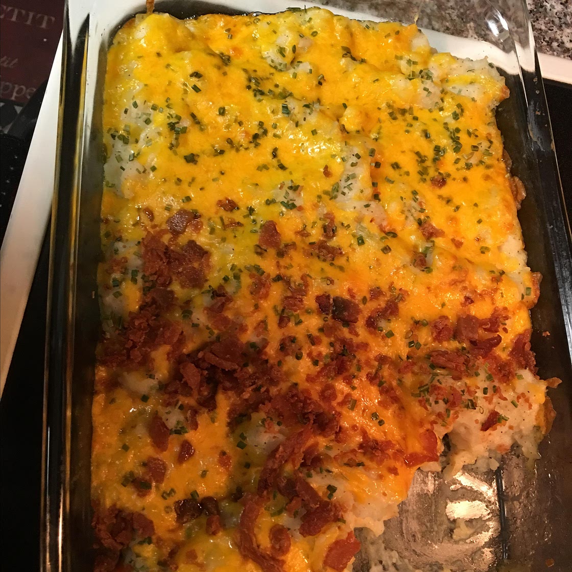 Twice Baked Potato Casserole With Bacon
