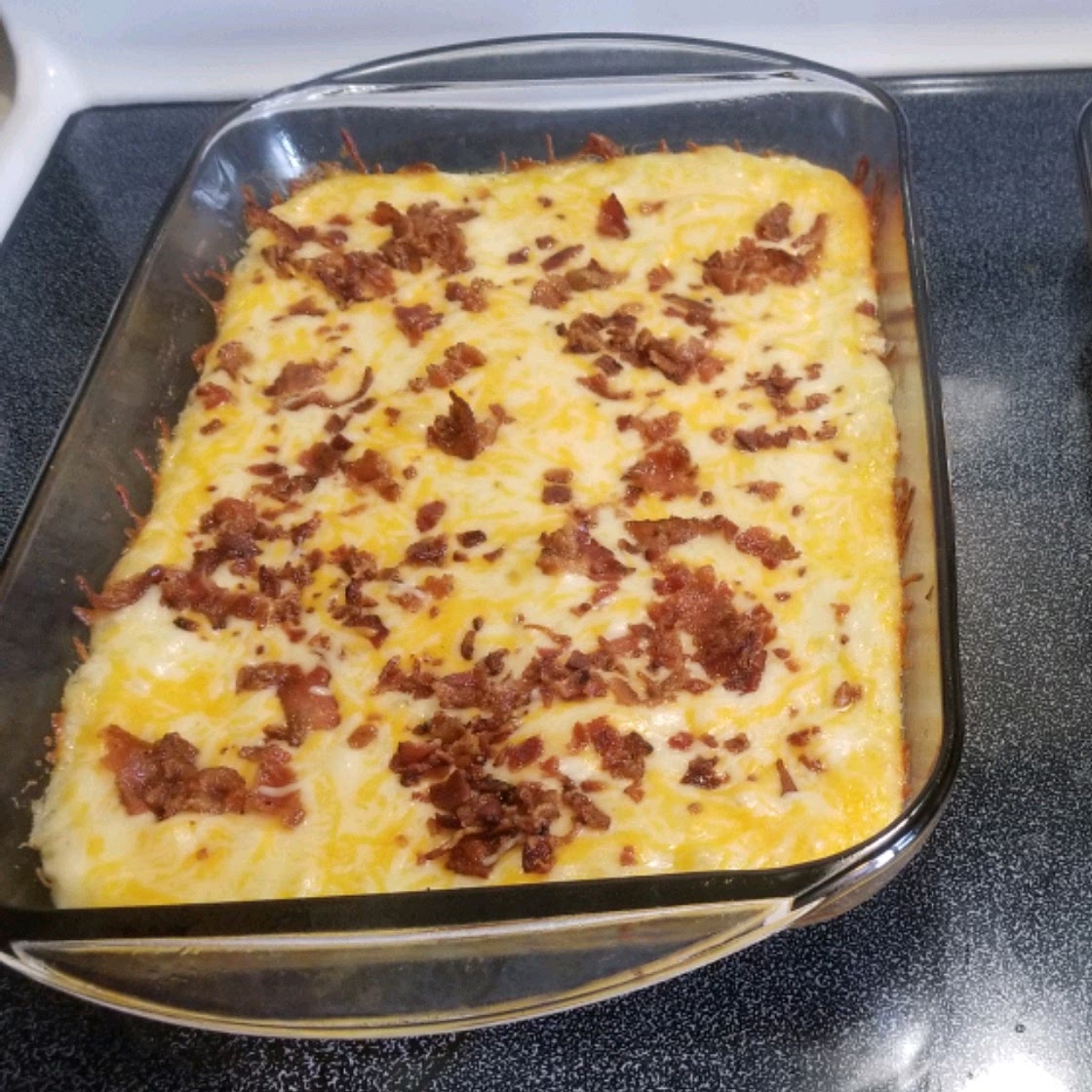 Twice Baked Potato Casserole With Bacon