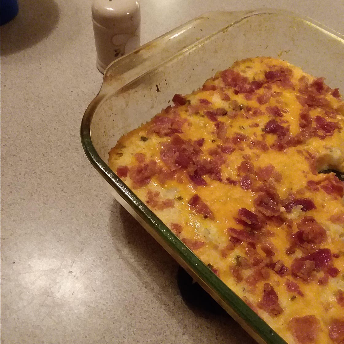 Twice Baked Potato Casserole With Bacon
