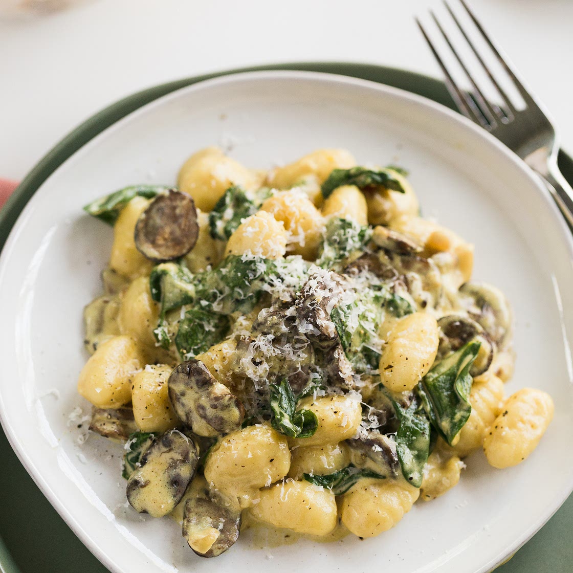 Creamy Spinach Mushroom Gnocchi