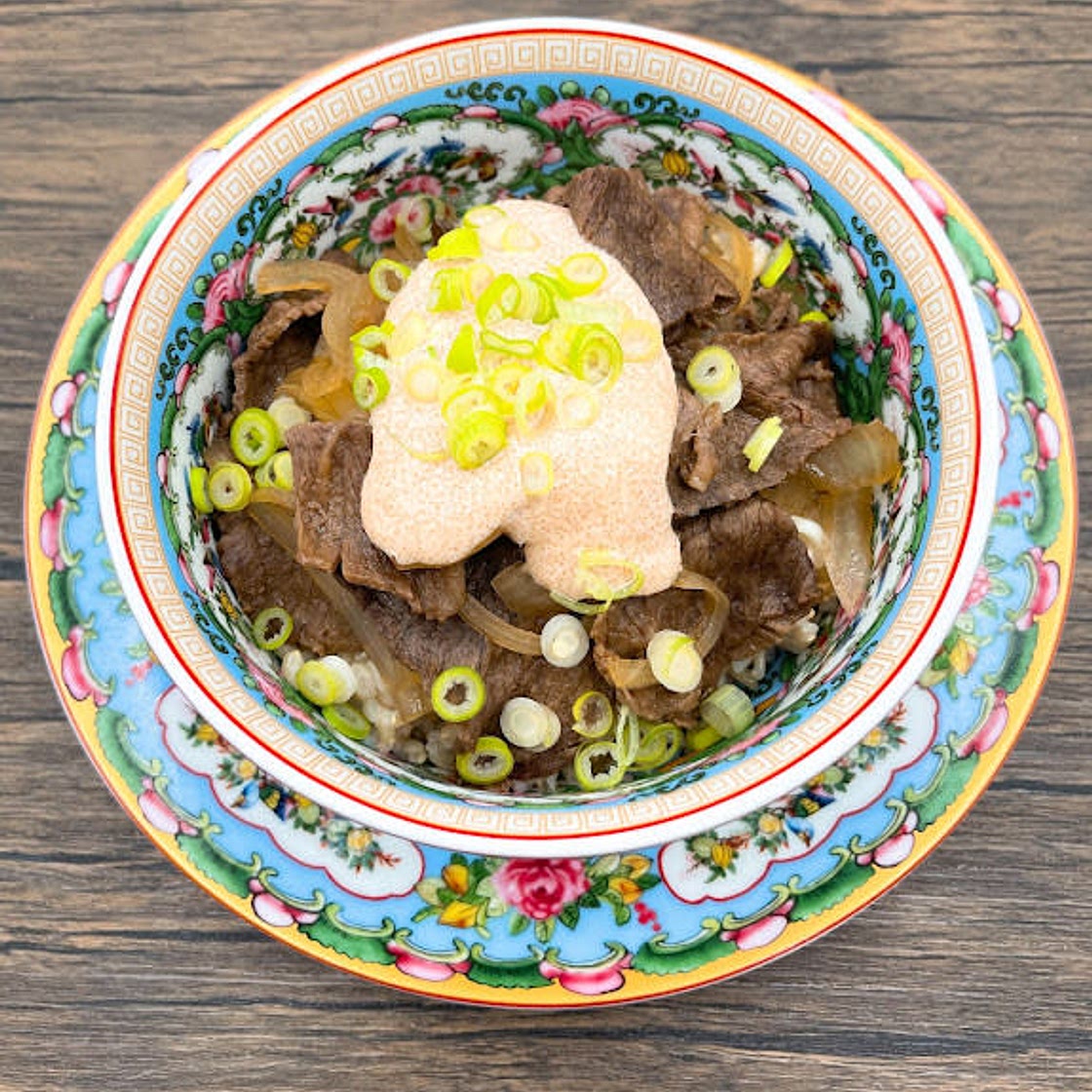 Gyudon with Mentaiko Mayo