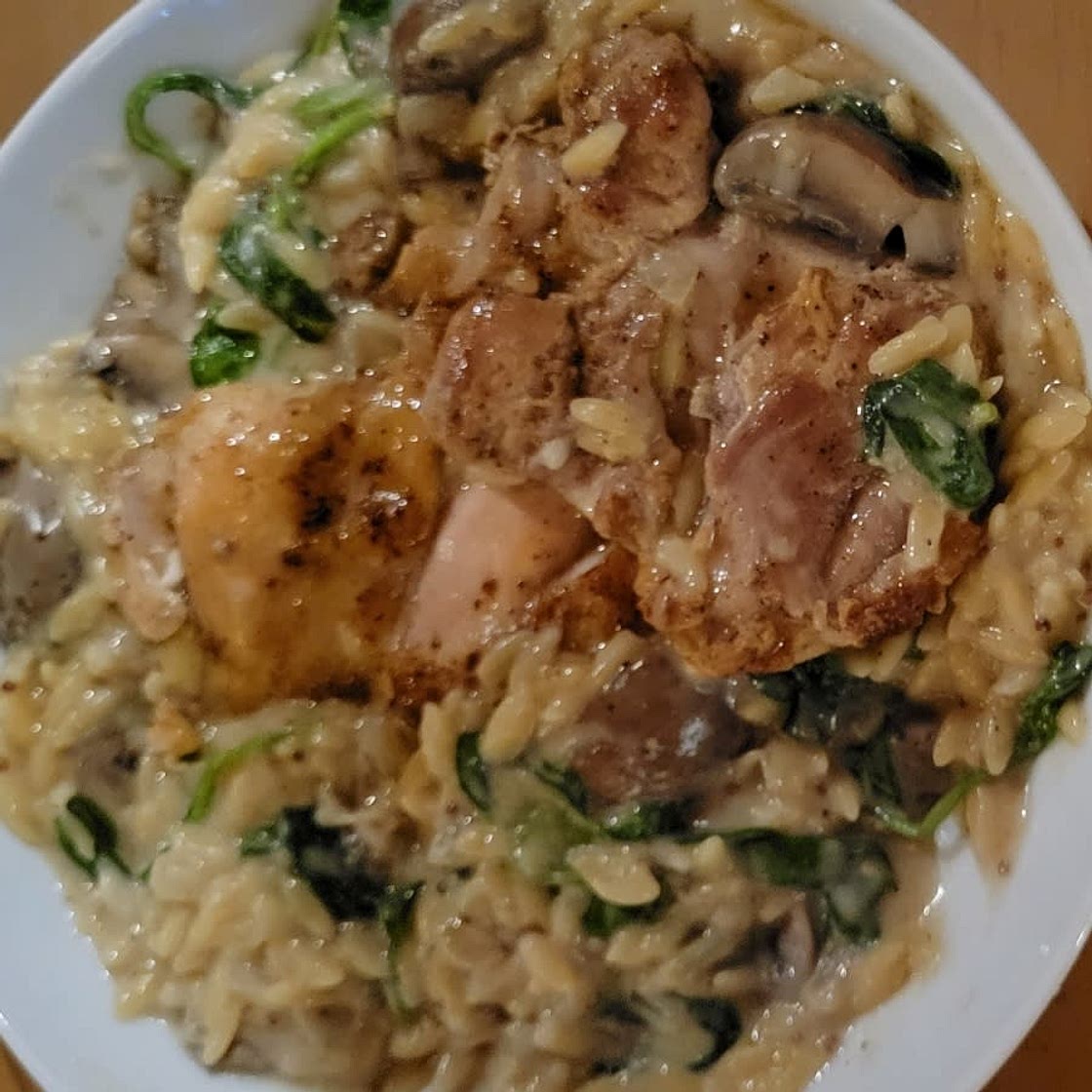 One Pot Chicken and Mushroom Orzo